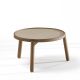 Table basse Ø  60 x h 31 VAN Kendo, noyer naturel et céramique camel