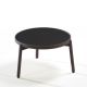 Table basse Ø  60 x h 37 VAN Kendo, hêtre toasté et céramique noire