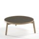 Table basse Ø 80 x 37  cm VAN Kendo, hêtre naturel et céramique grise