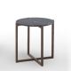 Table d'appoint ronde h 50 LOTTA Kendo en noyer, plateau marbre noir