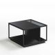 Table d'appoint carrée RITA h 40 cm Kendo, finition laquée noir