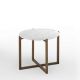 Table d'appoint h 45 LOTTA Kendo, noyer et marbre blanc