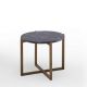 Table d'appoint h 45 LOTTA Kendo, noyer et marbre noir