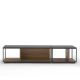 Table basse rectangulaire et table basse carrée h 40 cm RITA Kendo, finition noyer naturel