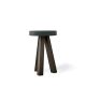 Tabouret chêne massif teinté gris foncé FLAK Punt, assise anthracite