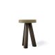 Tabouret chêne massif teinté gris foncé FLAK Punt, assise bronze