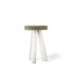 Tabouret chêne massif laqué blanc FLAK Punt, assise bronze