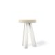 Tabouret chêne massif laqué blanc FLAK Punt, assise crème