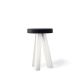 Tabouret chêne massif laqué blanc FLAK Punt, assise noire