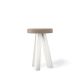 Tabouret chêne massif laqué blanc FLAK Punt, assise sable