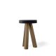 Tabouret chêne massif teinté gris Sienne FLAK Punt, assise noire