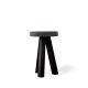 Tabouret chêne massif teinté ébène FLAK Punt, assise anthracite