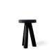 Tabouret chêne massif teinté ébène FLAK Punt, assise noire