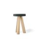 Tabouret chêne massif blanchi FLAK Punt, assise anthracite