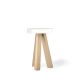 Tabouret chêne massif blanchi FLAK Punt, assise blanche