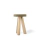 Tabouret chêne massif blanchi FLAK Punt, assise bronze