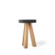 Tabouret chêne massif super mat FLAK Punt, assise anthracite