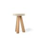 Tabouret chêne massif super mat FLAK Punt, assise crème