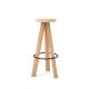 Tabouret de bar chêne massif blanchi FLAK Punt, assise rose