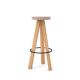 Tabouret de bar chêne massif blanchi FLAK Punt, assise sable