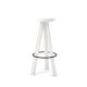 Tabouret de bar chêne massif laqué blanc FLAK Punt, assise blanche