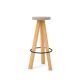 Tabouret de bar chêne massif super mat FLAK Punt, assise sable