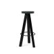 Tabouret de bar chêne massif teinté ébène FLAK Punt, assise anthracite