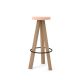 Tabouret de bar chêne massif teinté gris Sienne FLAK Punt, assise 