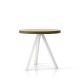 Table repas ronde chêne massif laqué blanc FLAK Punt, plateau bronze