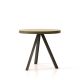 Table repas ronde chêne massif teinté gris foncé FLAK Punt, plateau bronze