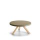 Table basse ronde chêne massif blanchi FLAK Punt, plateau bronze