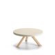 Table basse ronde chêne massif blanchi FLAK Punt, plateau crème