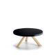 Table basse ronde chêne massif blanchi FLAK Punt, plateau noir