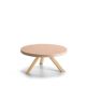 Table basse ronde chêne massif blanchi FLAK Punt, plateau rose