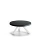 Table basse ronde chêne massif laqué blanc FLAK Punt, plateau anthracite