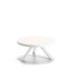Table basse ronde chêne massif laqué blanc FLAK Punt, plateau blanc