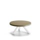 Table basse ronde chêne massif laqué blanc FLAK Punt, plateau bronze