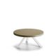 Table basse ronde chêne massif laqué blanc FLAK Punt, plateau bronze