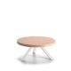 Table basse ronde chêne massif laqué blanc FLAK Punt, plateau rose