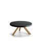 Table basse ronde chêne massif super mat FLAK Punt, plateau anthracite