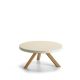 Table basse ronde chêne massif super mat FLAK Punt, plateau crème