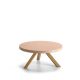 Table basse ronde chêne massif super mat FLAK Punt, plateau rose