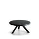 Table basse ronde chêne massif teinté ébène FLAK Punt, plateau anthracite