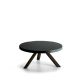 Table basse ronde chêne massif teinté gris foncé FLAK Punt, plateau anthracite