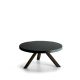 Table basse ronde chêne massif teinté gris foncé FLAK Punt, plateau anthracite