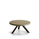 Table basse ronde chêne massif teinté gris foncé FLAK Punt, plateau bronze