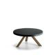 Table basse ronde chêne massif teinté gris Sienne FLAK Punt, plateau anthracite