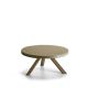 Table basse ronde chêne massif teinté gris Sienne FLAK Punt, plateau bronze