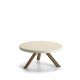 Table basse ronde chêne massif teinté gris Sienne FLAK Punt, plateau crème