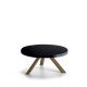 Table basse ronde chêne massif teinté gris Sienne FLAK Punt, plateau noir